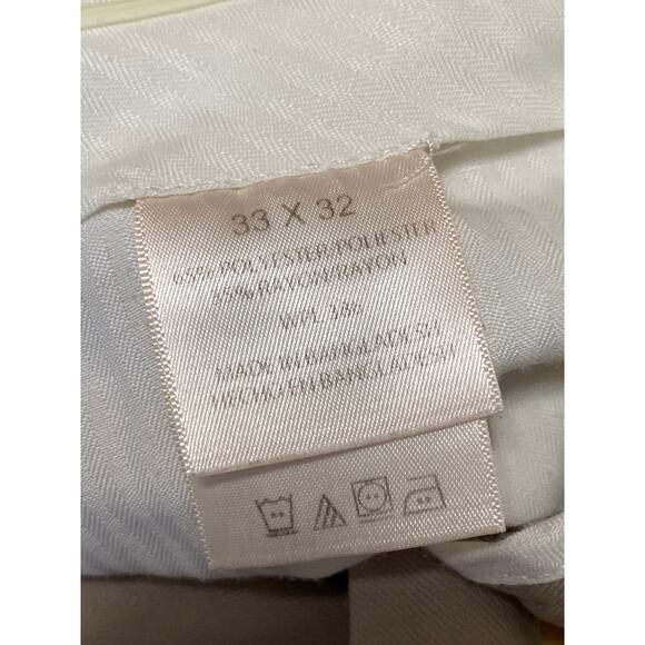 Kenneth Cole Men's Brown Pleated Straight Chino Khaki Trousers Dress Pants 33x32 - Picture 4 of 5